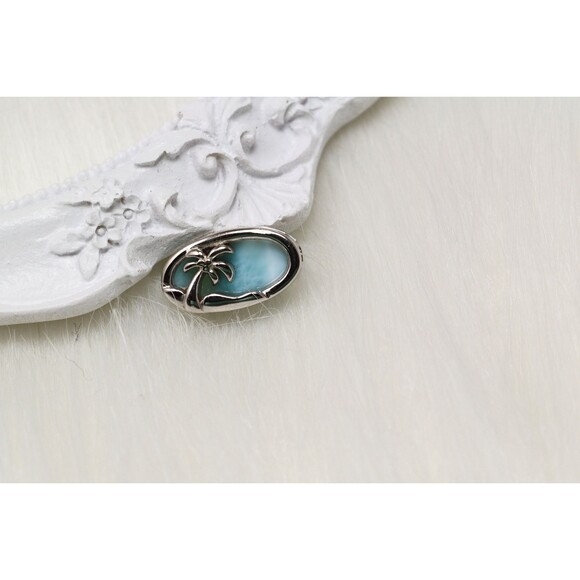 LARIMAR NECKLACE, CURB Chain Necklace, Larimar Gemstones, 925 Sterling Silver - Picture 1 of 2